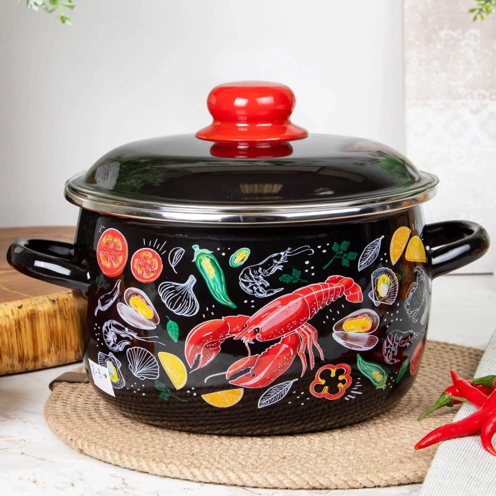 Кастрюля эмалированная 2л «Лобстер» Appetite