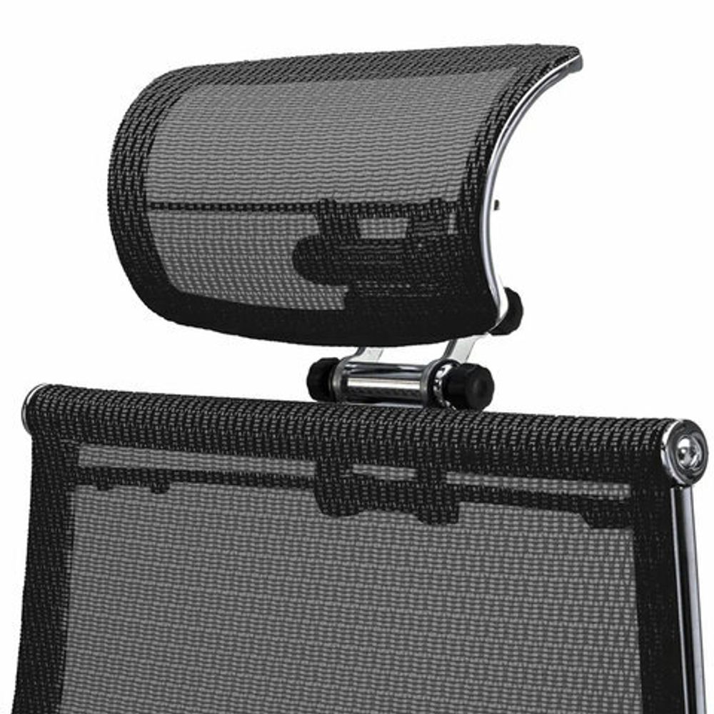 Кресло офисное МЕТТА "SAMURAI" S-3, с подголовником, сверхпрочная ткань-сетка, черное