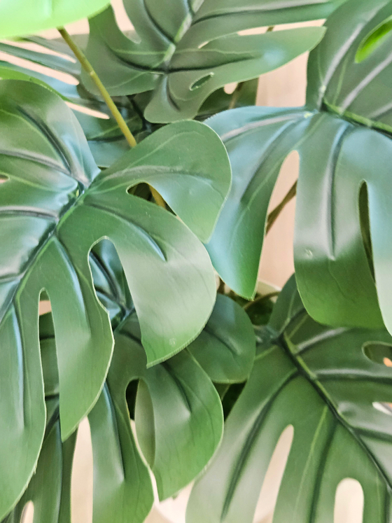 Искусственный куст Монстера 50см в кашпо для украшения дома, офиса