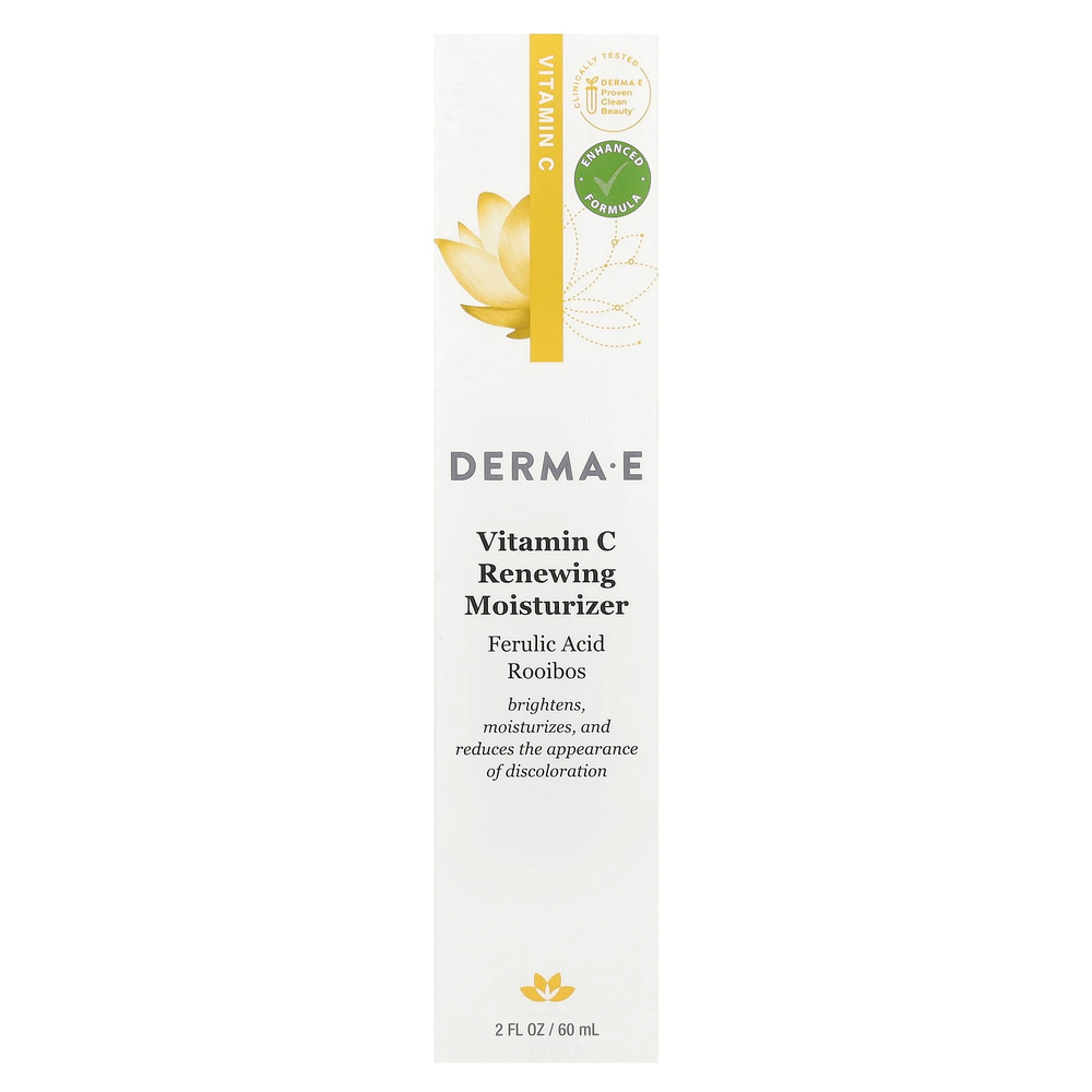 DERMA E, восстанавливающий увлажняющий крем с витамином C, пробиотиками и экстрактом ройбуша, 60 мл (2 жидк. унции)