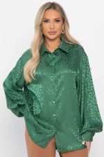 Рубашка атласная Все мысли о тебе (зеленая) Б14504-7М LT Collection