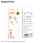 Кабель USB - Micro BOROFONE BX107 (белый) 1м