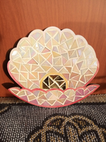 Набор для творчества мозаика стеклянная Розовый Кот 18 см.