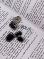 Пуговицы серебряные с черной эмалью Винтаж
