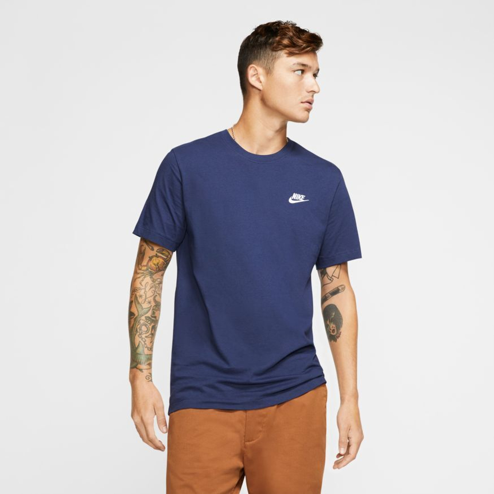 Мужская теннисная футболка Nike NSW Club Tee M - midnight navy/white