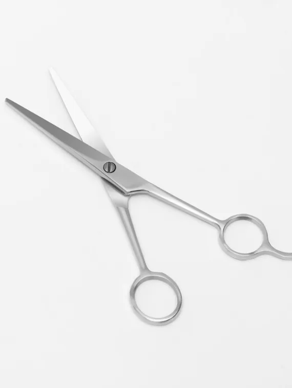Ножницы парикмахерские с упором, лезвие — 6,5 см, цвет серебристый