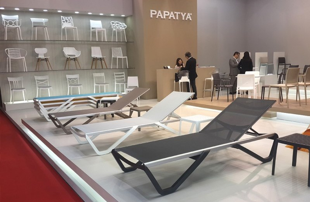 Шезлонг-лежак металлический Papatya Wave, антрацит