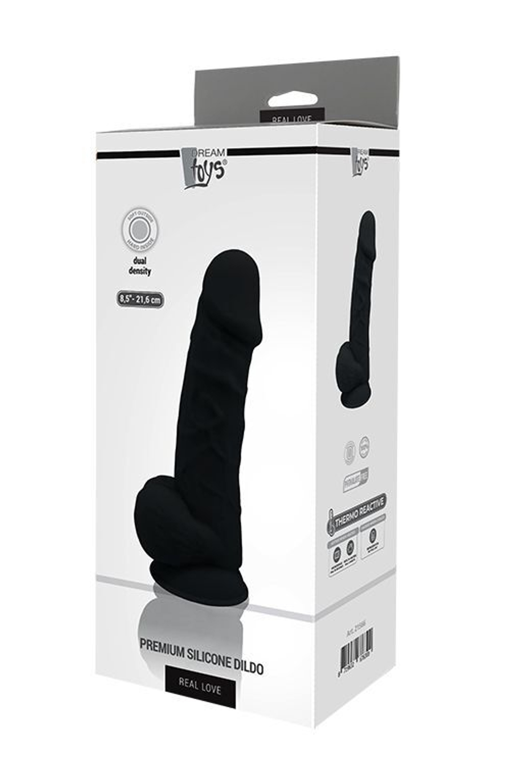 Черный фаллоимитатор на присоске DILDO 8.5INCH - 20 см. (Цвет: черный)