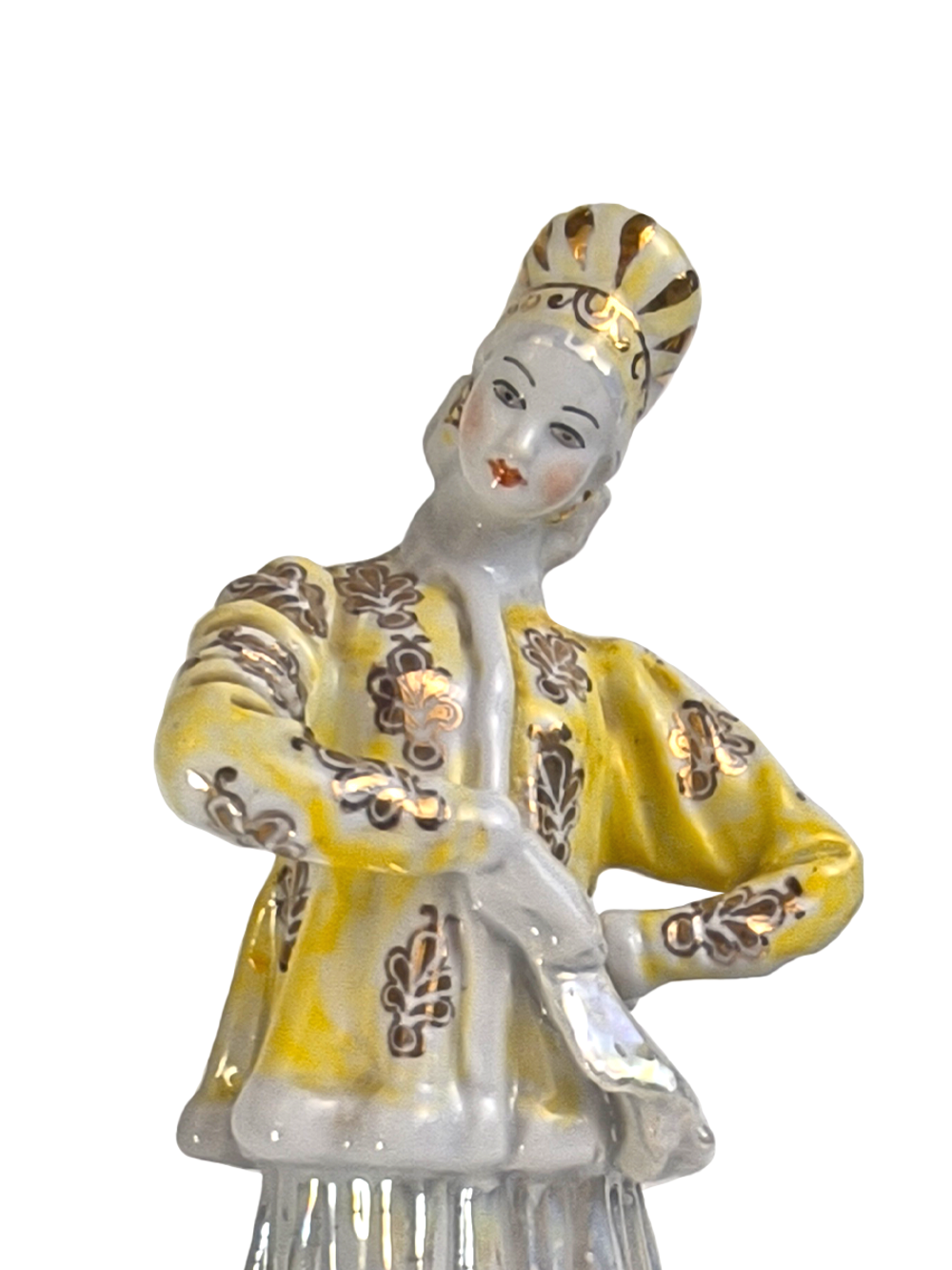 Фарфоровая статуэтка "Лебёдушка" в желтой шубке (Дулево)