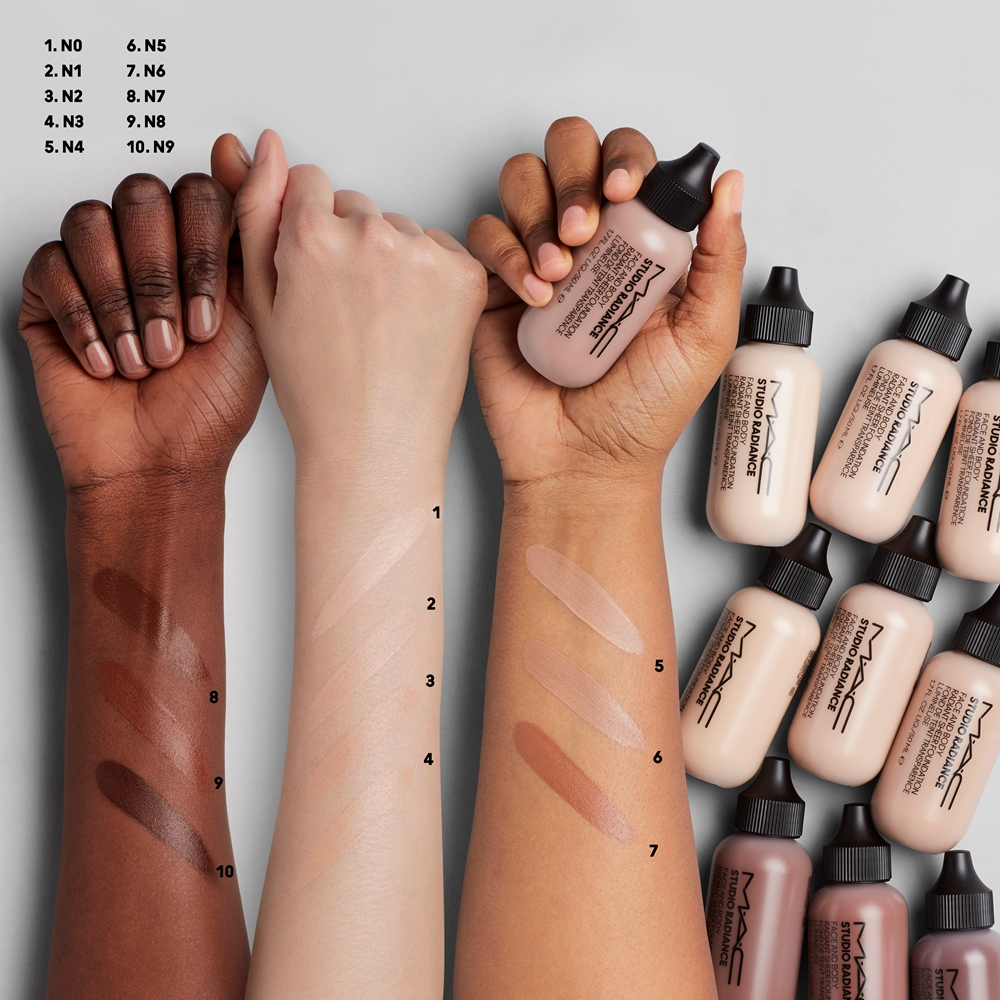 MAC Cosmetics Studio Radiance Face and Body Radiant Sheer Foundation - легкий тональный крем для лица и тела оттенок N0, 50 ml
