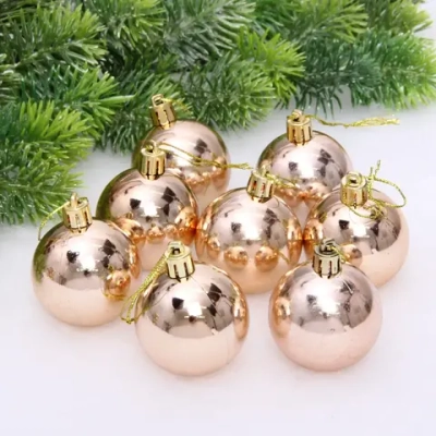 Новогодние шары 5 см (набор 24 шт) «Глянец», шампань