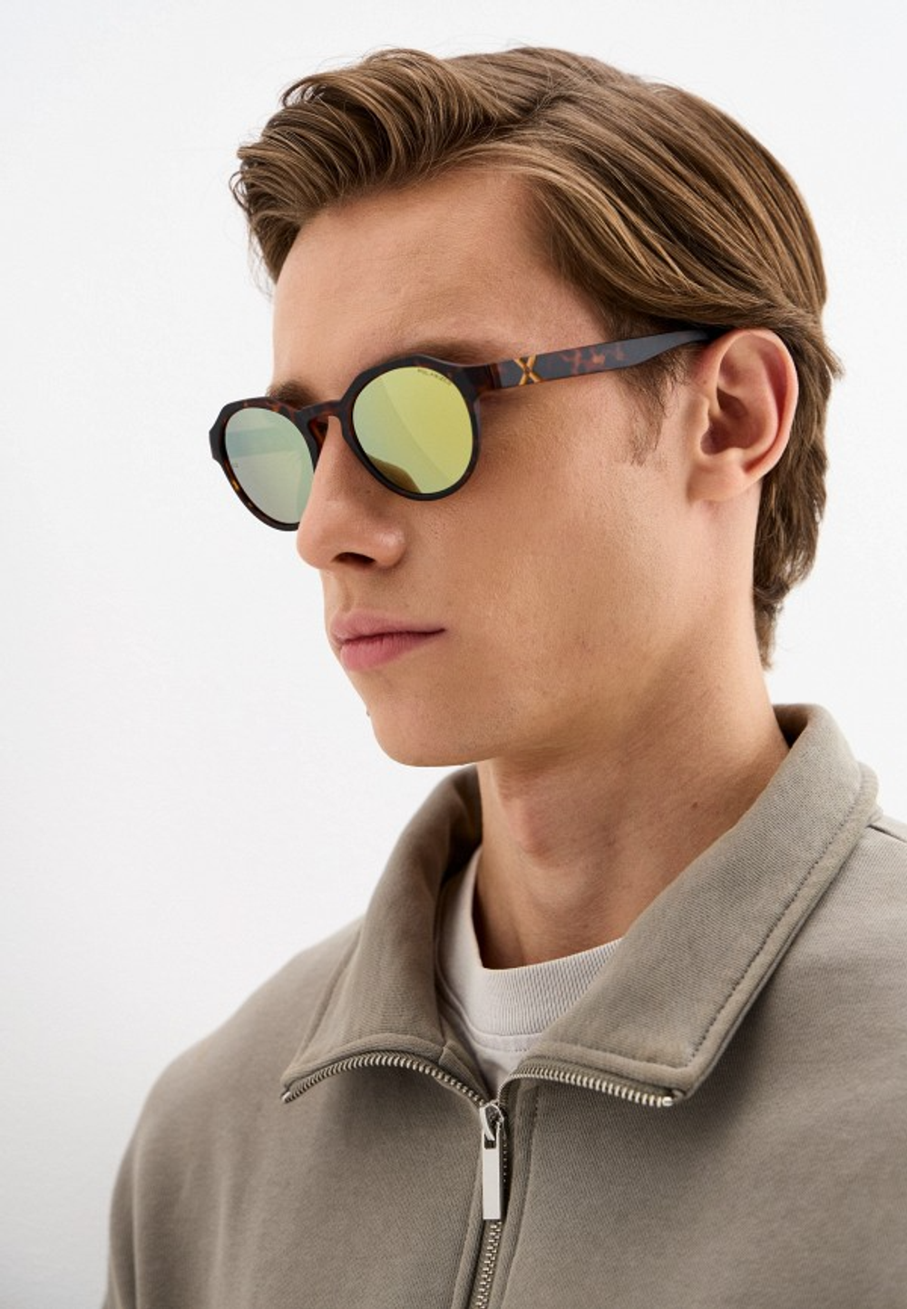 Спортивные очки HILX Feral Matt Demi / Gold Mirror Polarized Lens