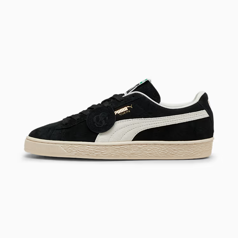 PUMA Замшевые кроссовки Suede, черный/белый