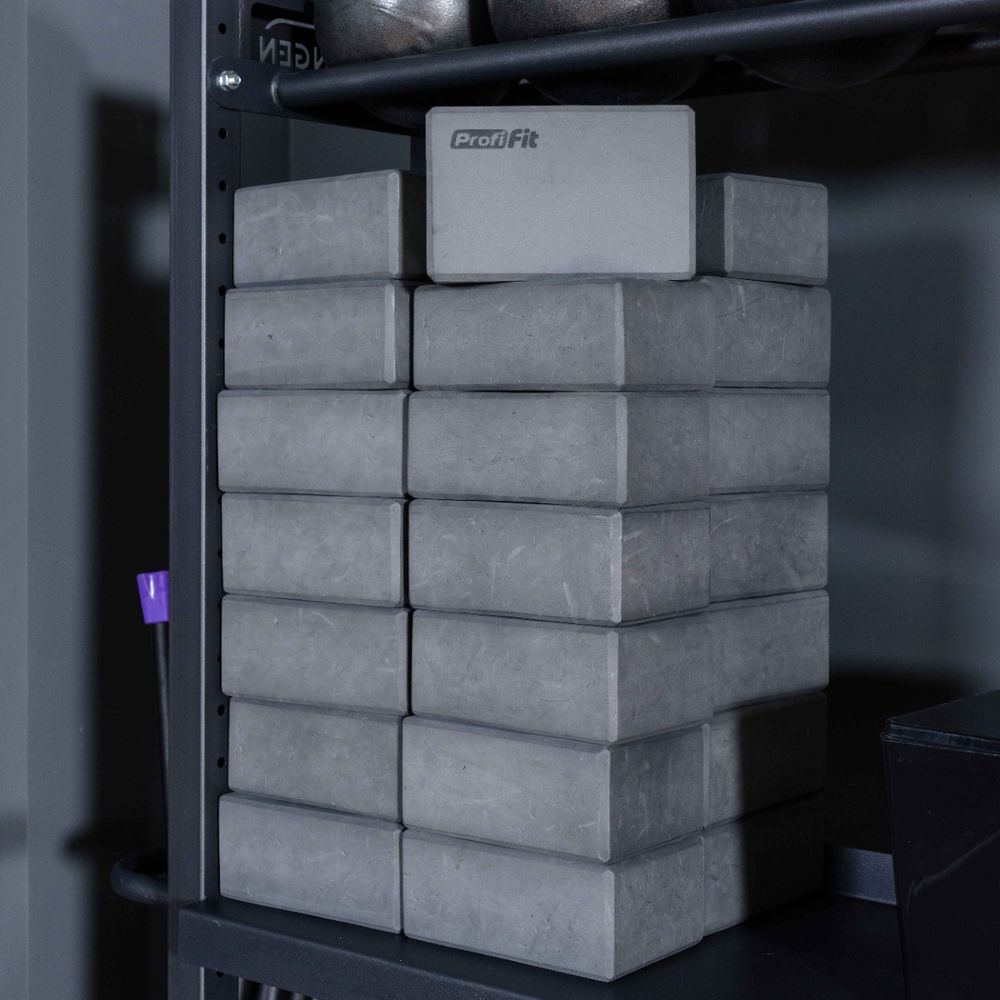 Блок для йоги серый PROFI-FIT