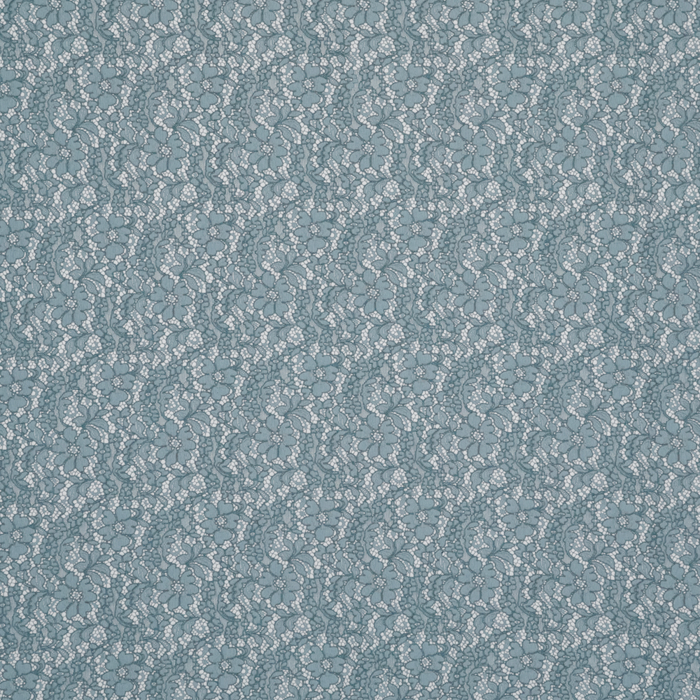 Хлопково-вискозное кордовое кружево пыльно-голубого цвета