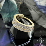 Кликер "Delcor" - Желтое золото - White CZ