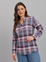 Блузка БЛ-22/клеткасерая-краснобелая