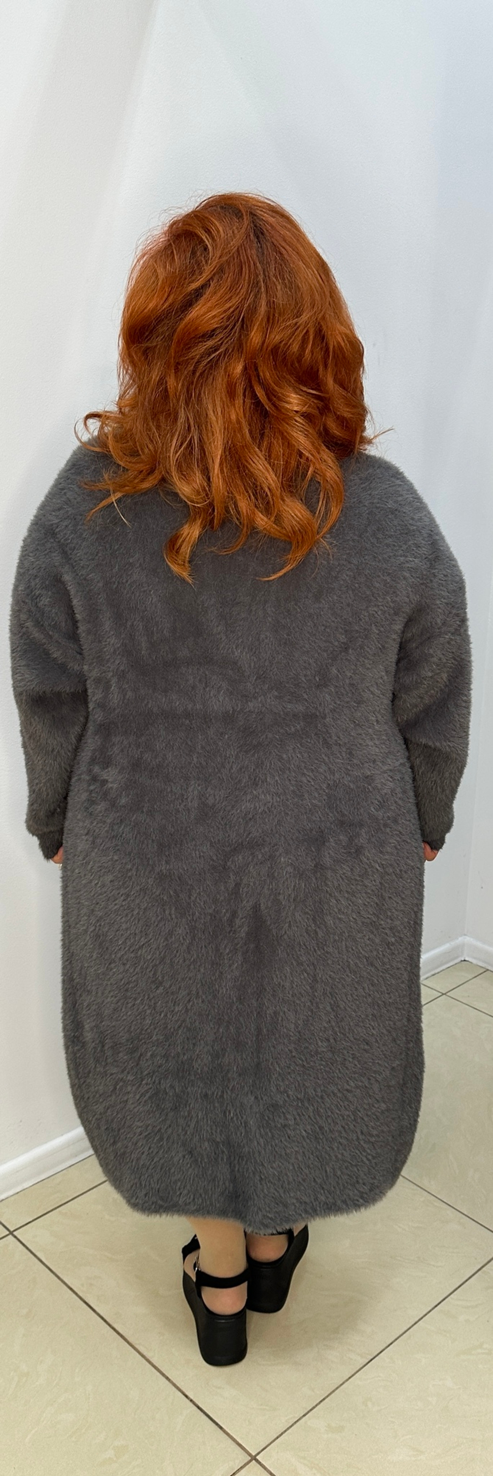 Теплый кардиган - пальто с ворсом