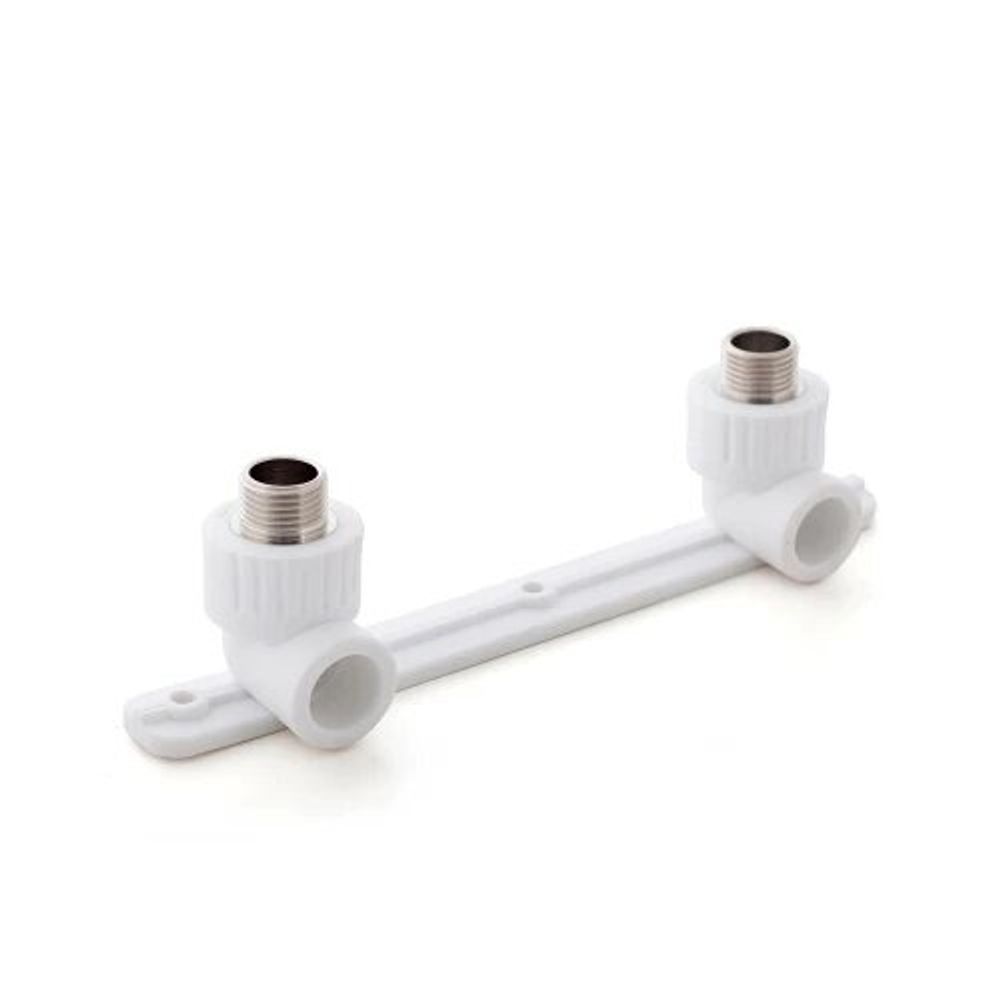 Угольник комбинированный под смеситель PPR наружная резьба 25х 1/2,  белый, РТП (10704)