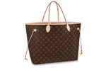 LOUIS VUITTON NEVERFULL Coated Canvas With Leather Handbag, Shoulder Bag Large Women"s Brown