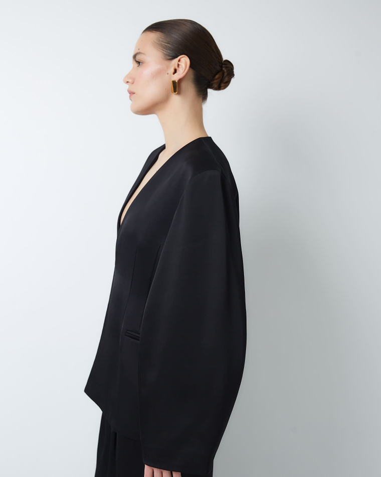 Жакет из шелка и вискозы Берберри черный