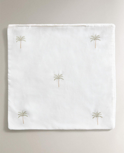 Zara Home - Набор полотенец для рук с вышитыми пальмами (комплект из 2 предметов)), белый, 30х30 см