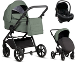 Детская коляска Tutis Leo 3 Plus 3 в 1 с автокреслом Elo Lux EduSky Black 15822039 Sage