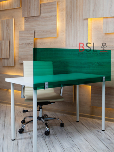 Экран на струбцинах № 05 (серые) зелёный прозрачный