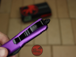 Нож Microtech UTX-85 S/E - фиолетовая рукоять, стандартный клинок, черный + запчасти RK-399