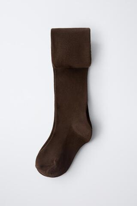 ZARA ОДНОТОННЫЕ КОЛГОТКИ, КОРИЧНЕВЫЙ