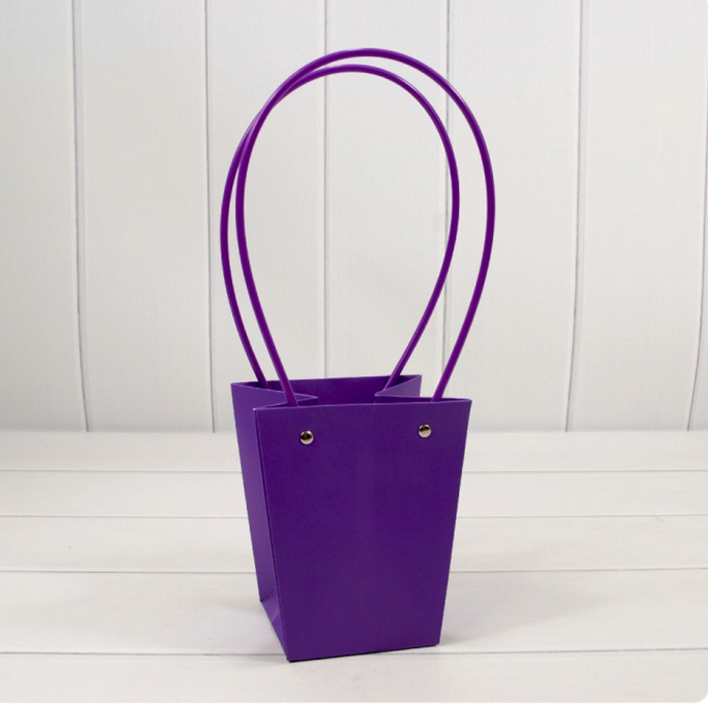 Пакет подарочный 15,5х13х9,5 Ваза для цветов (Фиолетовый)