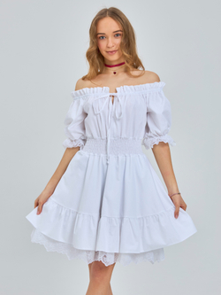 Сарафан летний однотонный для девочки белый