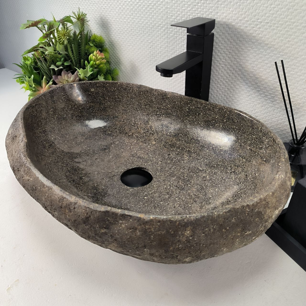 Каменная раковина из речного камня RS-04961 (60*39*15) 0862 из натурального камня