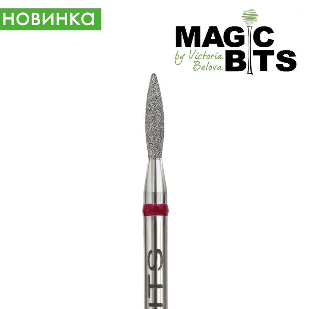 Фреза алмазная красное острое пламя 0,18, Magic Bits