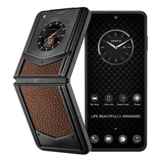 Vertu Ironflip карамельно-коричневый (кожа теленка)