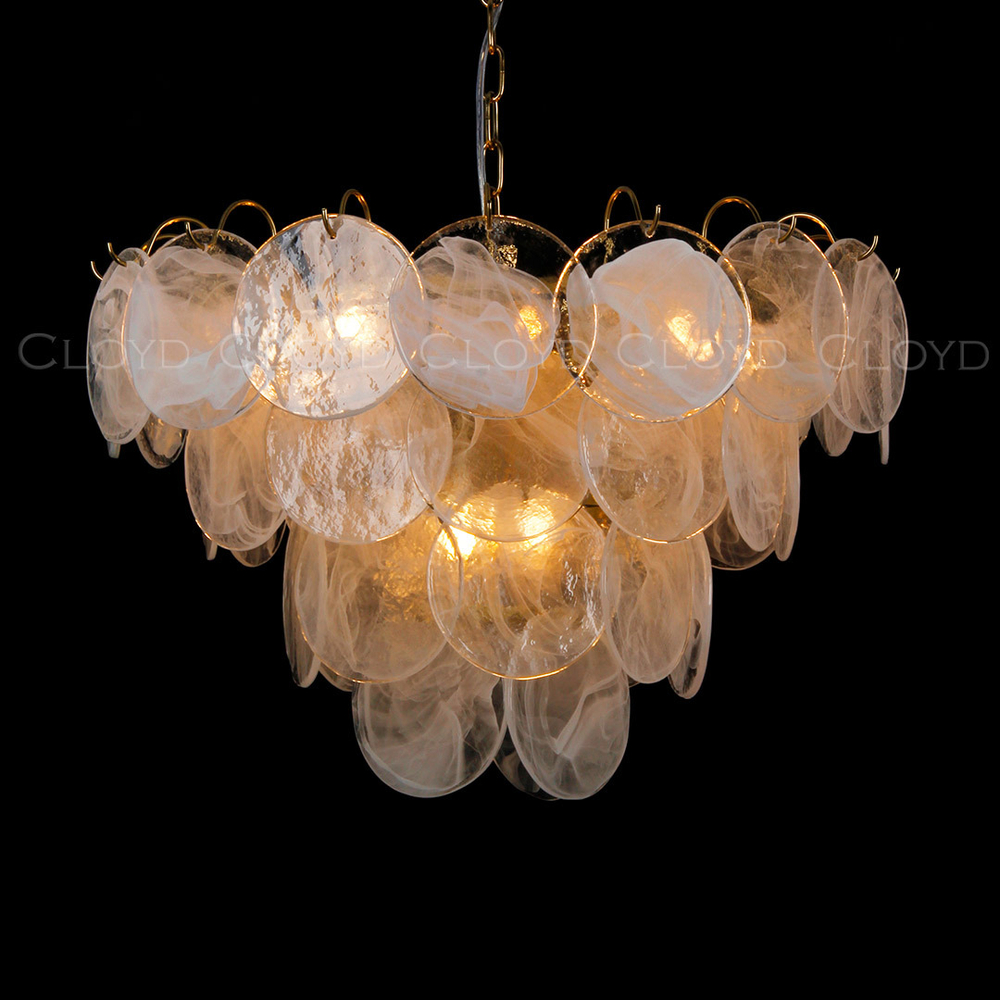 Люстра Cloyd LINZE-B C13 / Ø60 см - латунь - белое стекло (арт.11674)