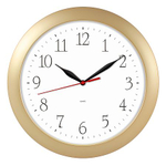 Часы настенные, модель 01, диаметр 290мм, стекло минеральное, пластиковый обод, цвет-золото. Рельефные цифры с тиснением фольгой