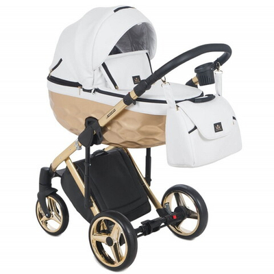 Детская коляска Adamex Chantal Star Collection 2 в 1 STAR104 белый+золотой