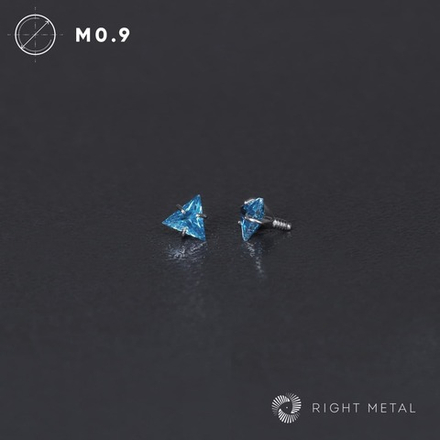 Cubic Zirconia Triangle Aqua