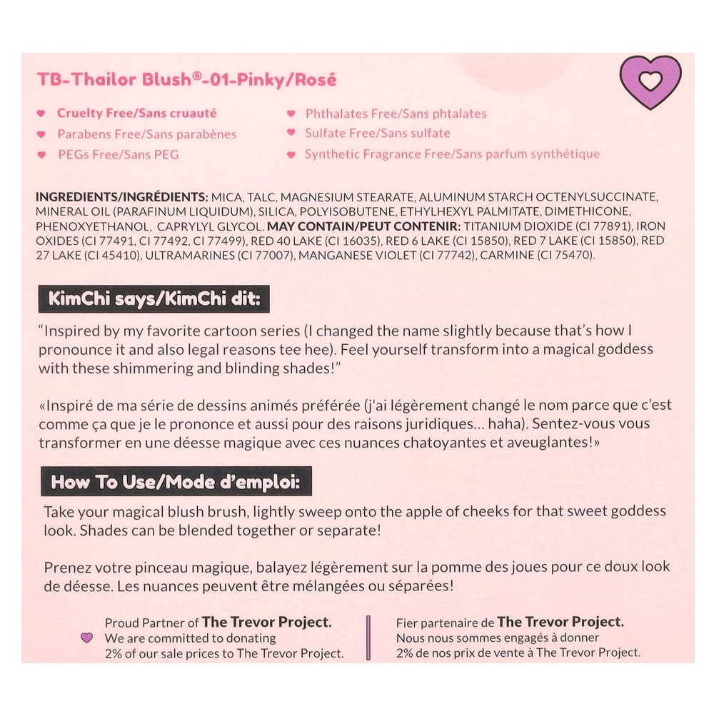 KimChi Chic Beauty, Thailor Blush®, 01 Pinky, 7 г (0,25 унции)
