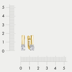 Серьги женские с фианитами из желтого и белого золота 585 пробы (арт. дф1201576рл)