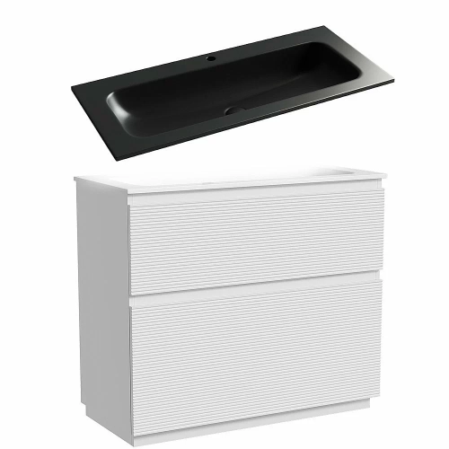 Тумба с раковиной Sancos FOLK Floor FL100FW/CN7013MB 100 Bianco