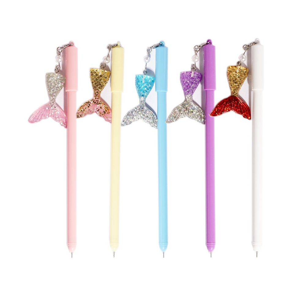 Ручка гелевая Alingar "Хвост русалочки", 0,5 мм, синяя, игольчатый наконечник, круглый цветной пластиковый корпус, карт. уп.