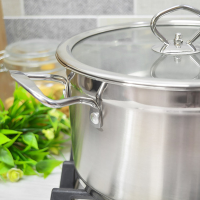 Кастрюля 4,7л из нержавеющей стали, индукция