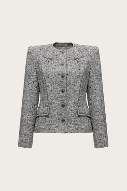 ЖАКЕТ ИЗ СЕРОГО ШЕРСТЯНОГО ТВИДА