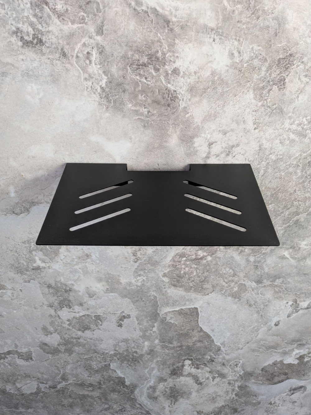 Полка для ТВ приставки 26х16см, wifi роутера, видеорекордера, игровой консоли, металл, черная