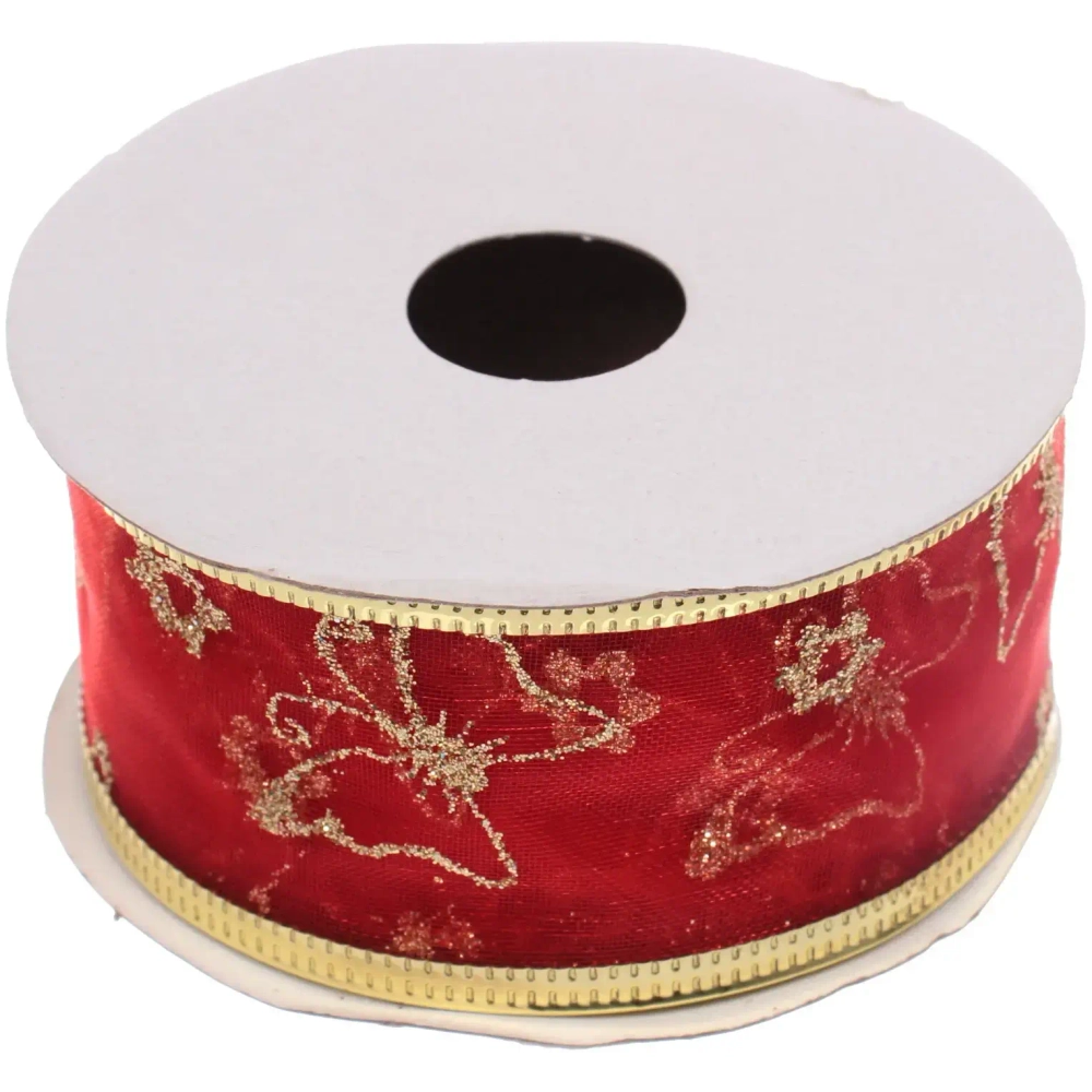 Лента для декорирования «Изящная» 4 см, 2,7 м, Красный (микс дизайнов)