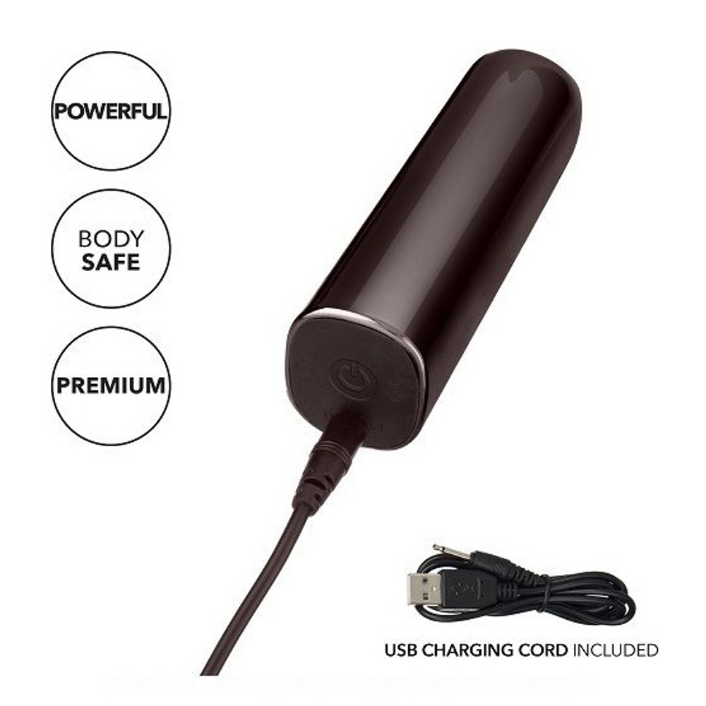 Черная перезаряжаемая вибропуля 9см California Exotic Novelties Glam SE-4406-10-3