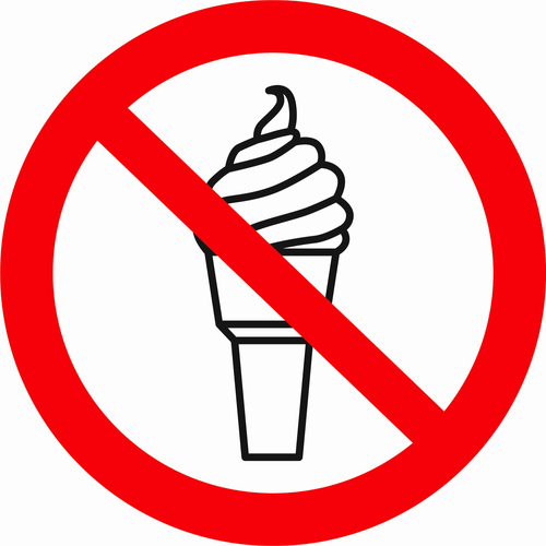 Р52 "Запрещается вход с мороженным"