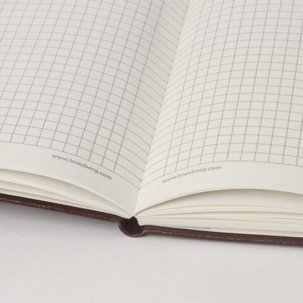Блокнот в клетку с резинкой А5 (148x218 мм), 80 л., балакрон коричневый BRAUBERG "Metropolis", 111586